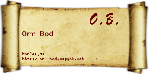 Orr Bod névjegykártya